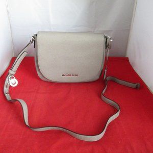Michael Kors Hamilton Large Saffiano Leather Messenger Bag  $248 Pearl Grey #016